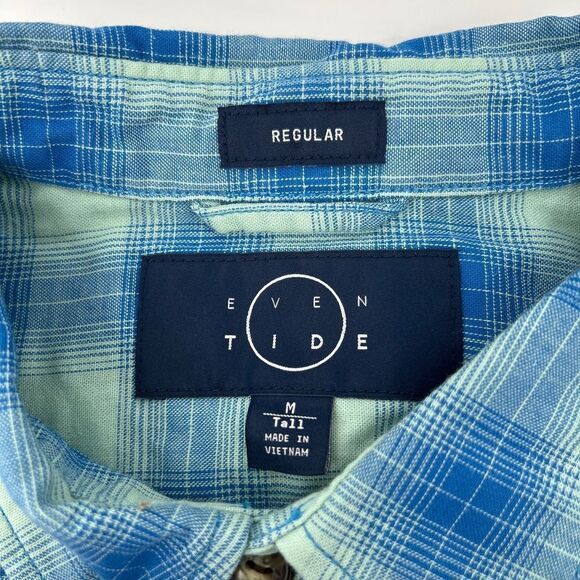 NWT Even Tide Red Plaid ButtonUp Long Sleeve Casual Shirt Medium Tall - Picture 2 of 6